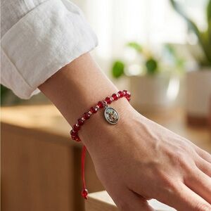 Elegant Red Beaded Bracelet